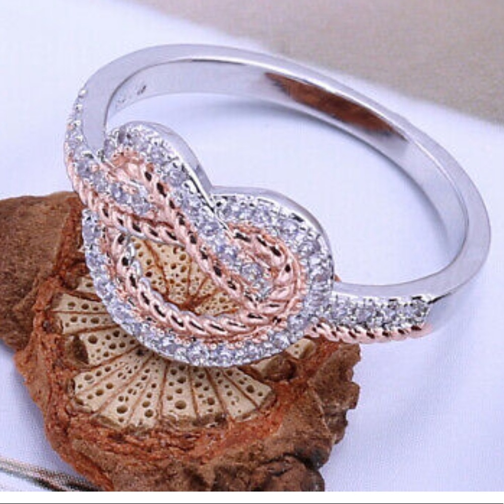 New Two Tone 925 Silver Ring Size 6-10 - Picture 3 of 8